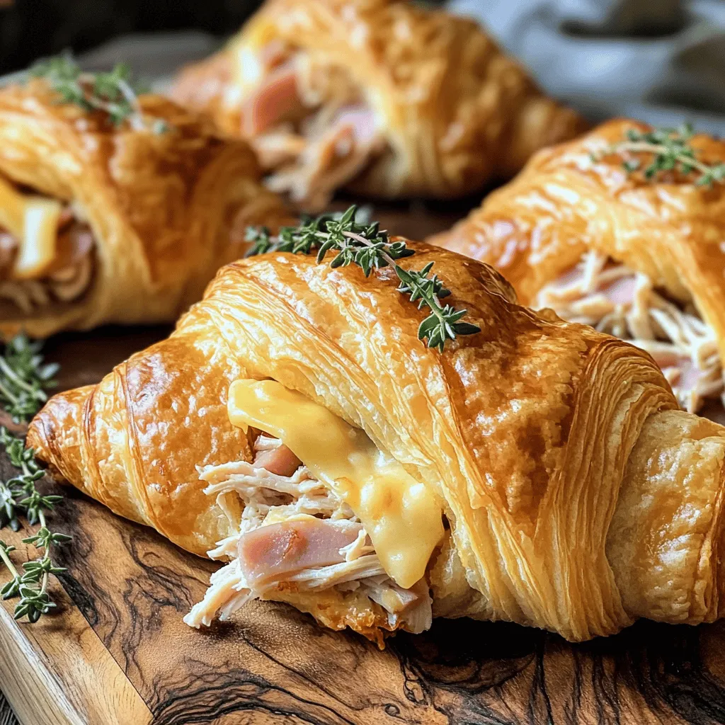 Here’s what you need to make these baked chicken ham and cheese croissants: