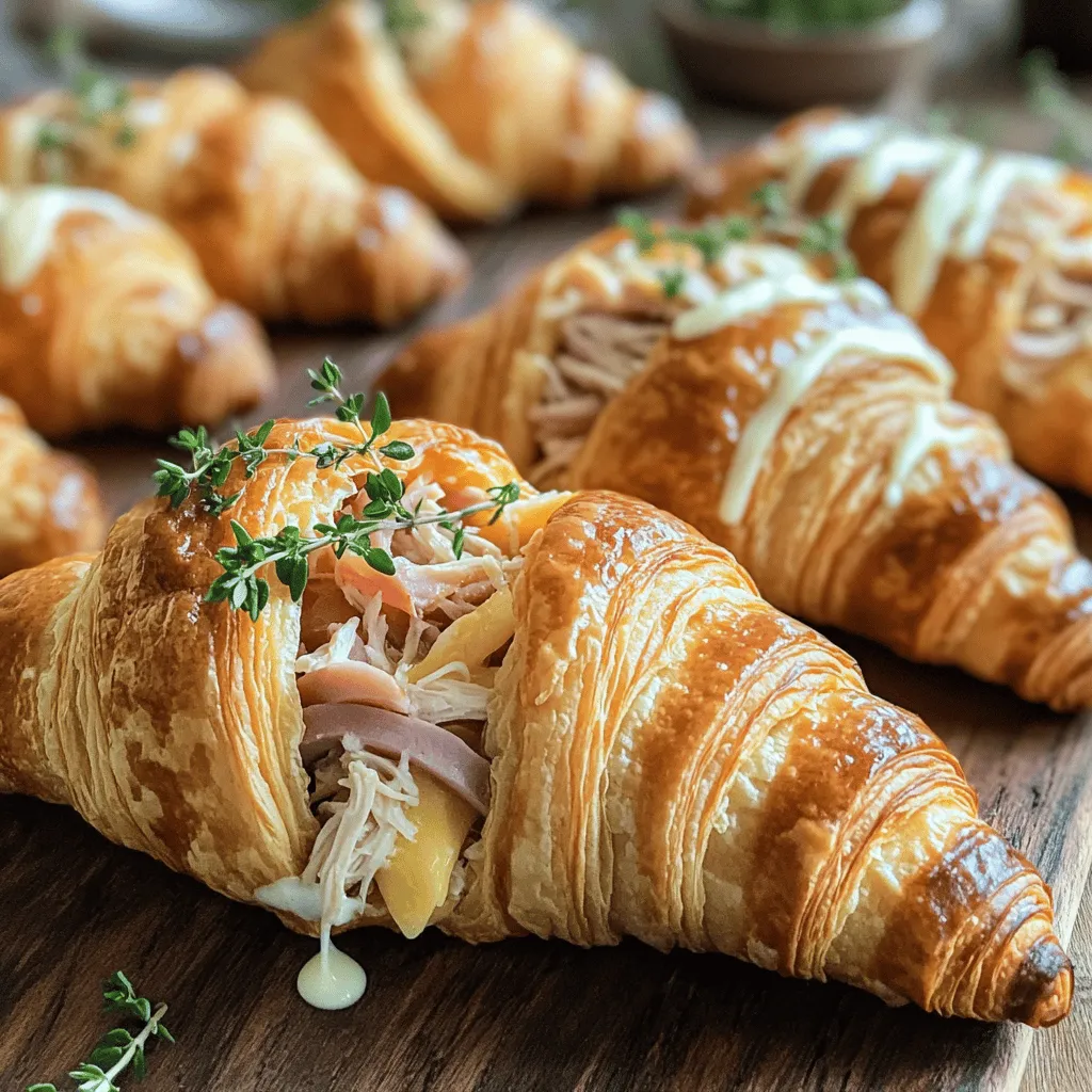 Baked Chicken Ham and Cheese Croissants Delight