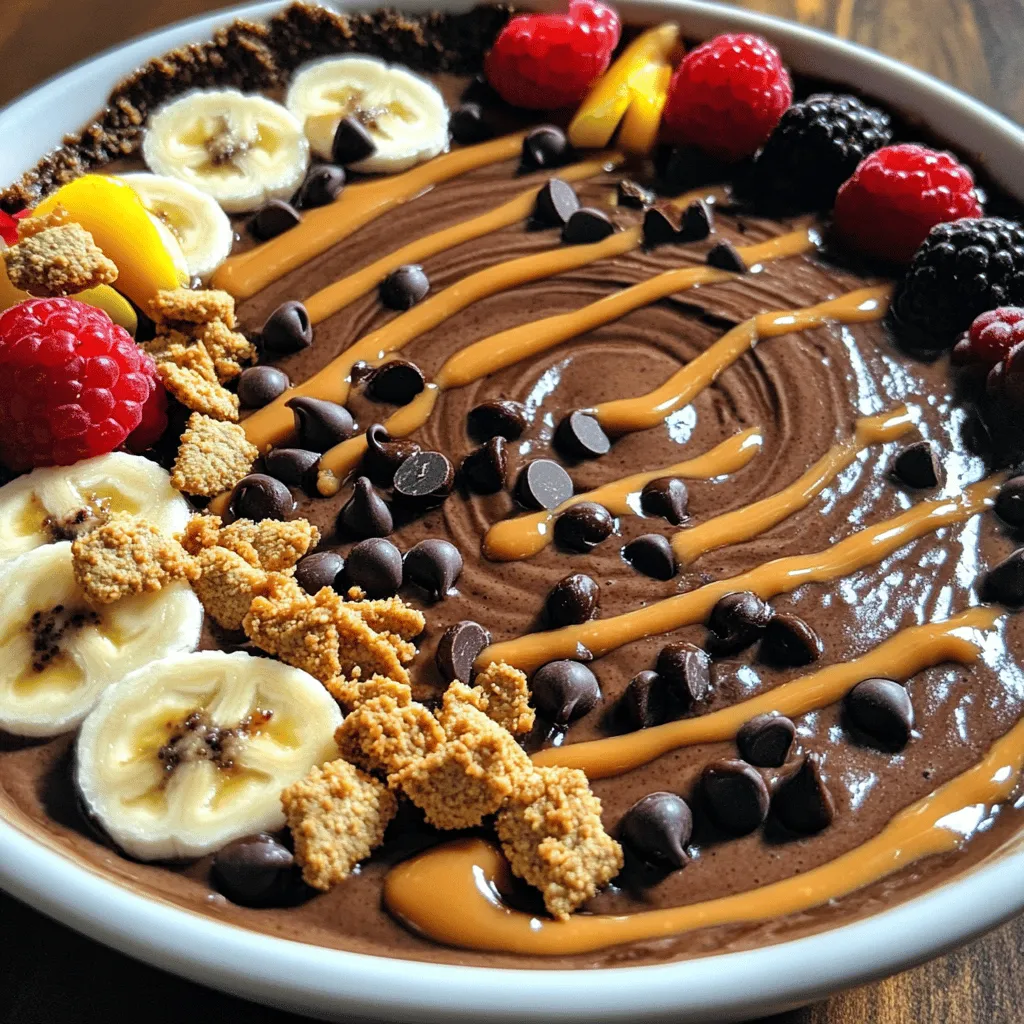 Chocolate Peanut Butter Pie Smoothie Bowl Delight