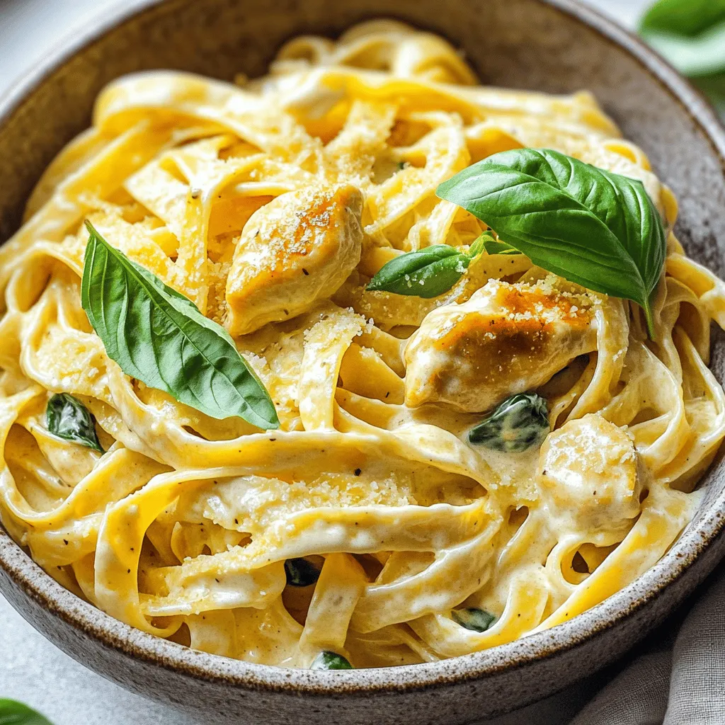To make a creamy chicken pasta, you need some key ingredients. First, choose the right pasta. I love using fettuccine. It holds the sauce well. You could also use penne or rotini if you prefer.