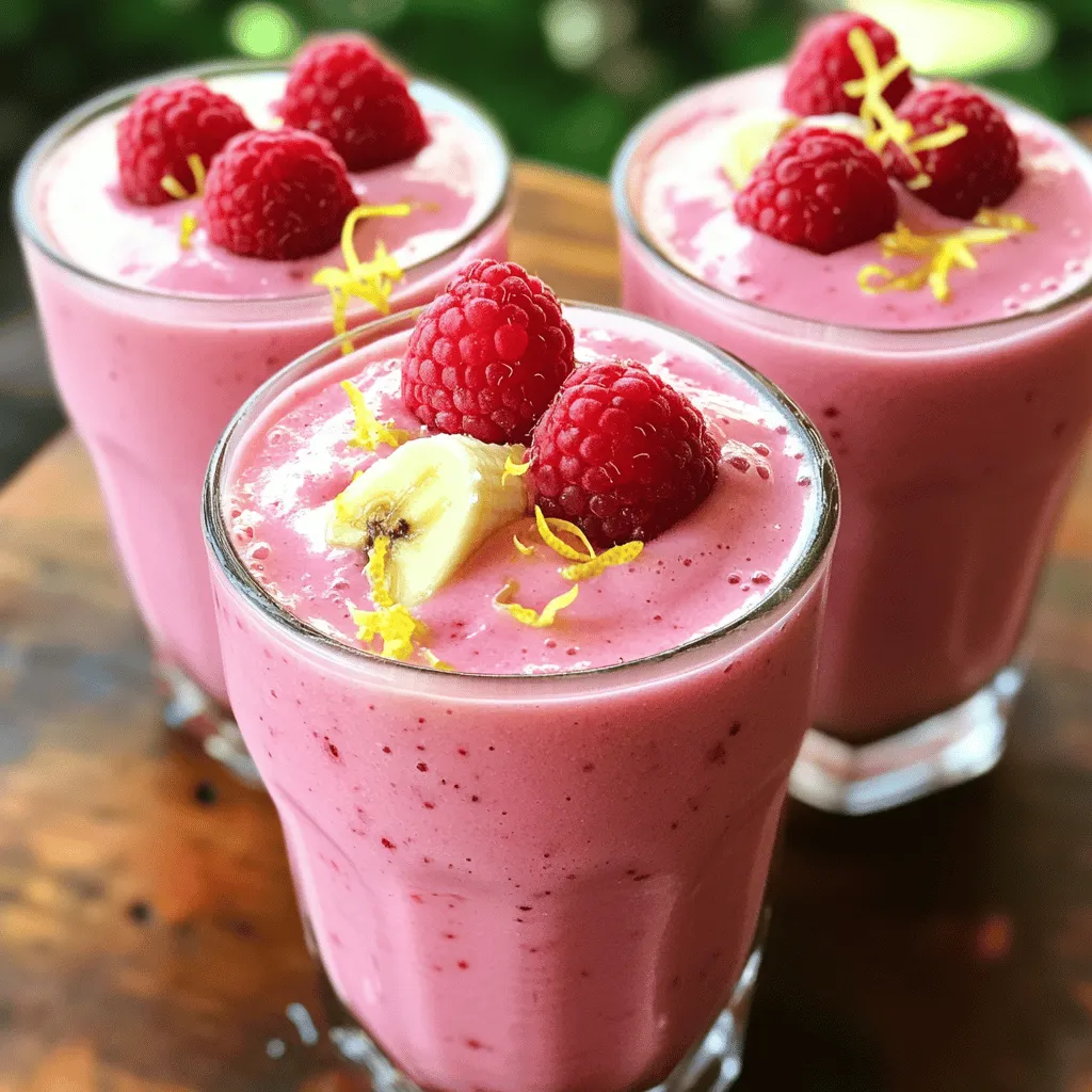Lemon Raspberry Smoothie Refreshing and Healthy Drink