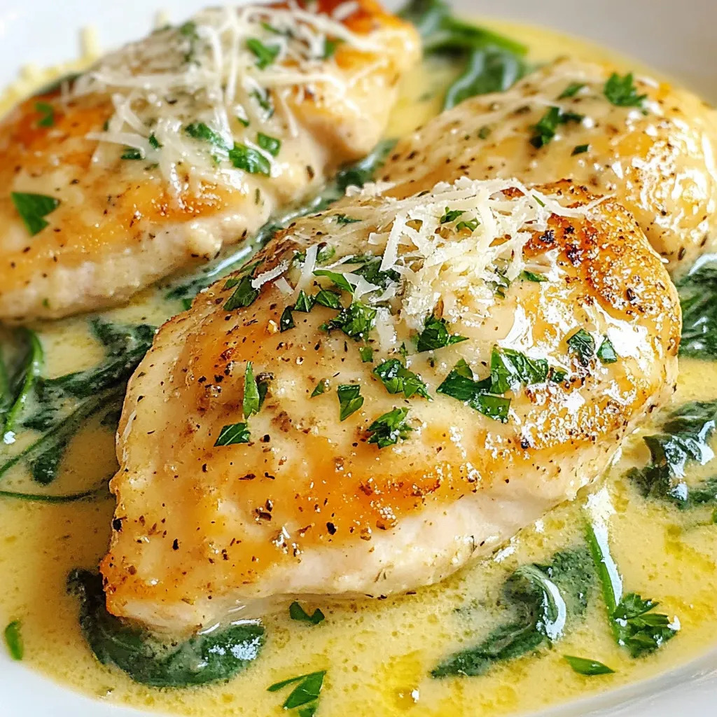 Creamy Garlic Spinach Chicken Flavorful Dinner Delight