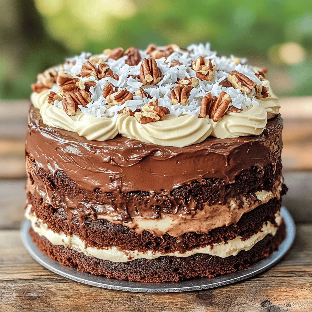 The german chocolate poke cake recipe is simple and fun. You only need a few key ingredients to make this easy german chocolate poke cake. Here’s what you’ll need: