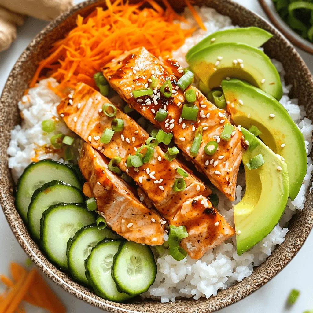 To make a flavorful salmon bowl recipe, you need key ingredients. First, you want fresh salmon fillets. Look for skinless fillets with bright color. Fresh fish has a mild smell and firm texture.