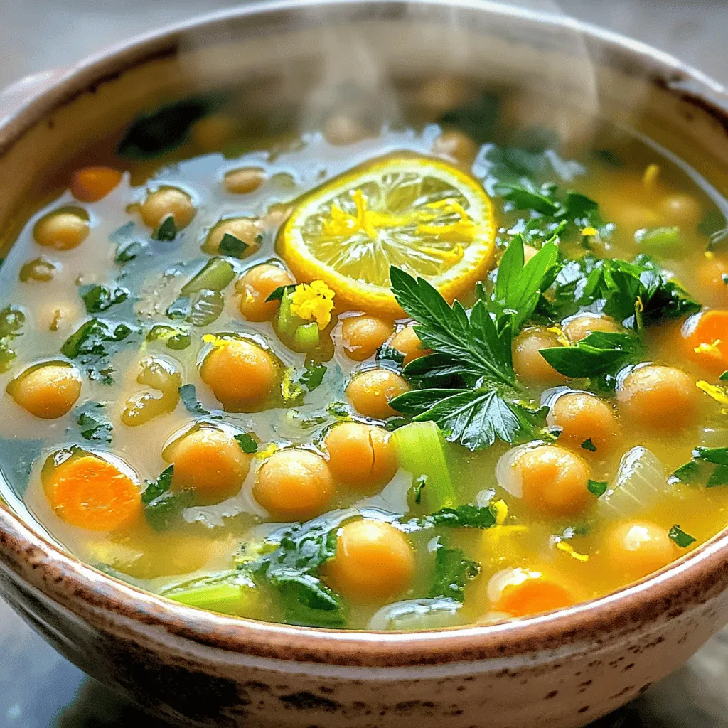 Lemon Garlic Chickpea Soup Healthy Comfort Food