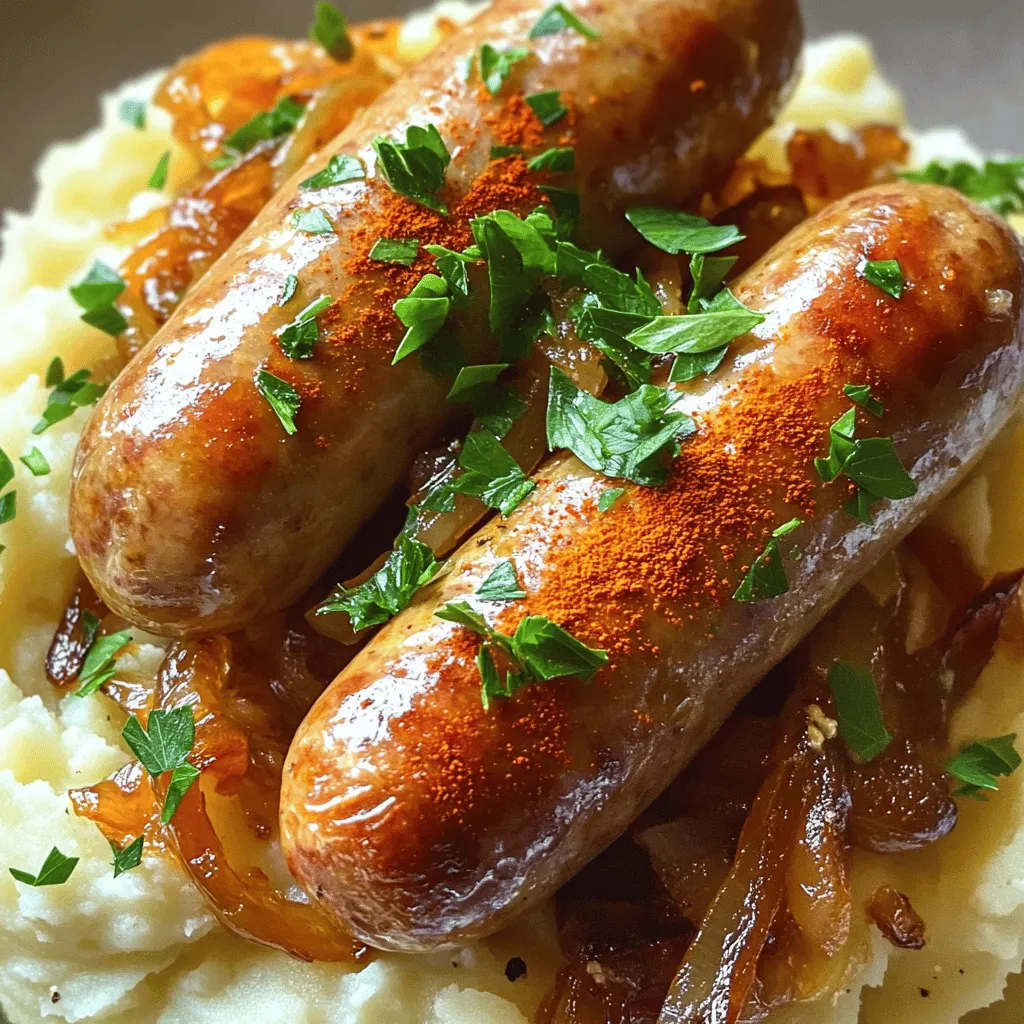 To make Bangers and Mash, you need a few key ingredients: