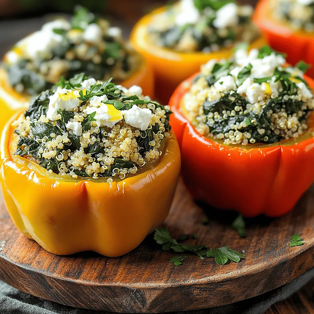 Spinach &#038; Feta Stuffed Peppers Tasty and Easy Dish