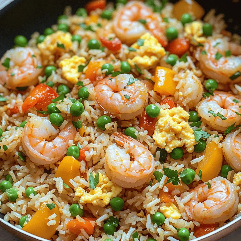 - 2 cups cooked jasmine rice - 1 lb shrimp, peeled and deveined - 2 tablespoons vegetable oil