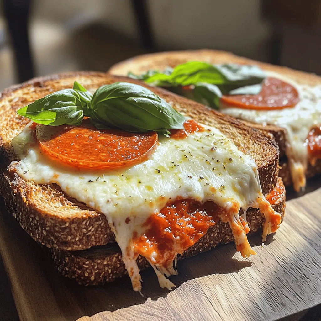 - Whole wheat bread - Shredded mozzarella cheese - Pepperoni slices or bell peppers - Marinara sauce - Olive oil - Italian seasoning - Garlic powder - Seasoning suggestions (salt and pepper) - Optional garnish (fresh basil)