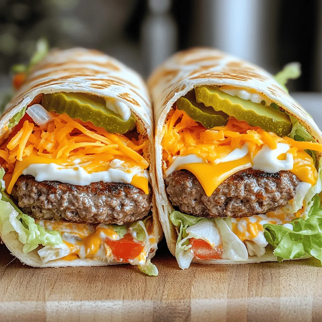 To make grilled cheeseburger wraps, you need some key ingredients. Here is what you