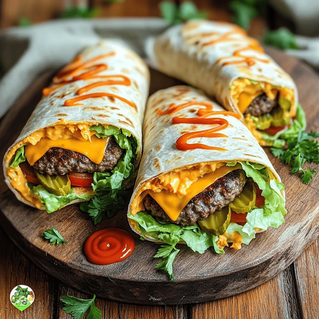 Grilled cheeseburger wraps are a tasty twist on the classic burger. Imagine a juicy beef patty, melted cheese, and all your favorite toppings, all rolled up in a soft tortilla. They are easy to make and full of flavor.