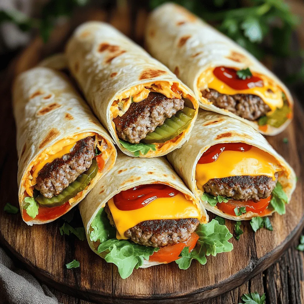 Grilled Cheeseburger Wraps Savory and Easy Meal Idea