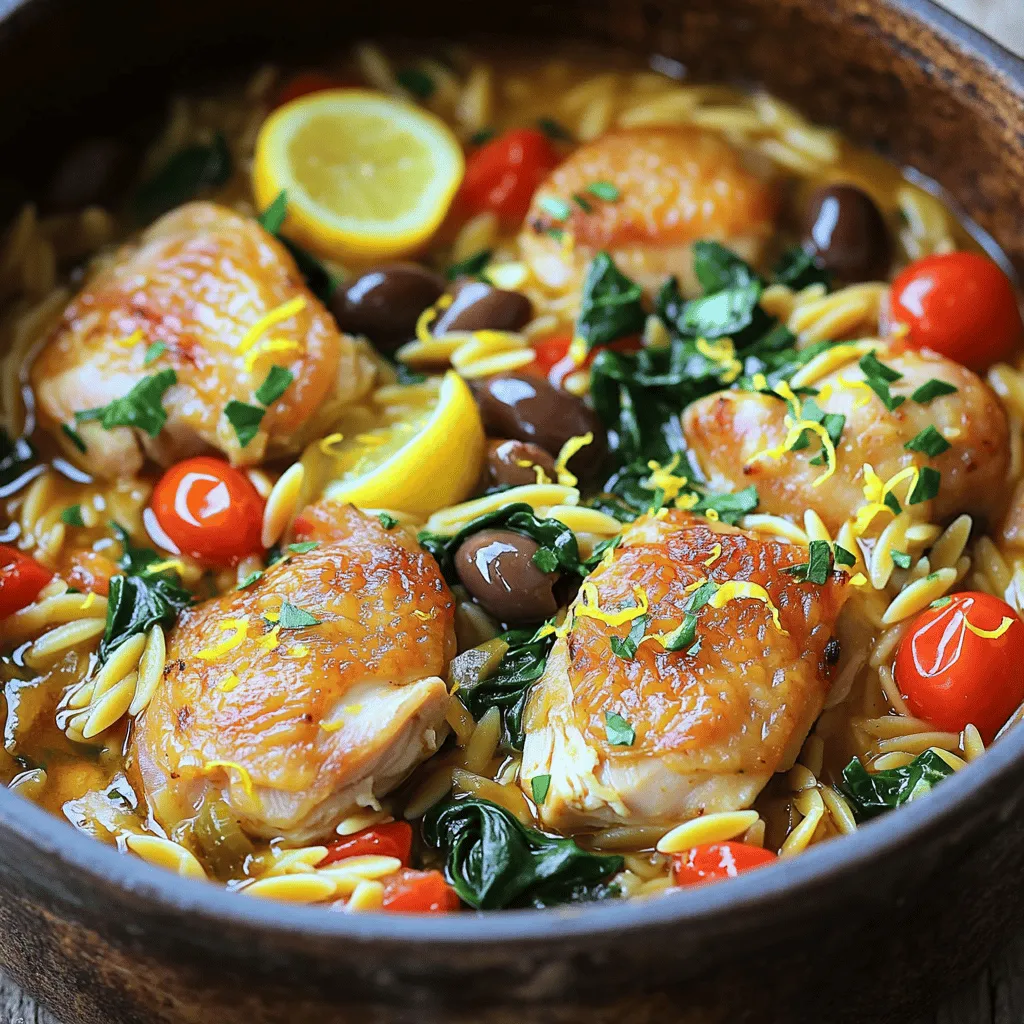 One-Pot Greek Lemon Chicken Orzo Flavorful Delight