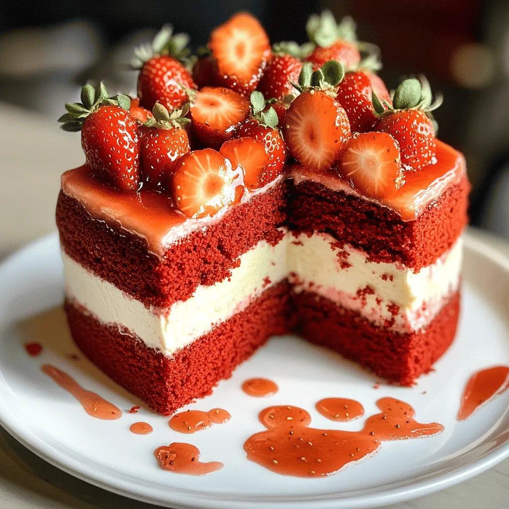 Red Velvet Strawberry Cheesecake Delight Creamy Treat