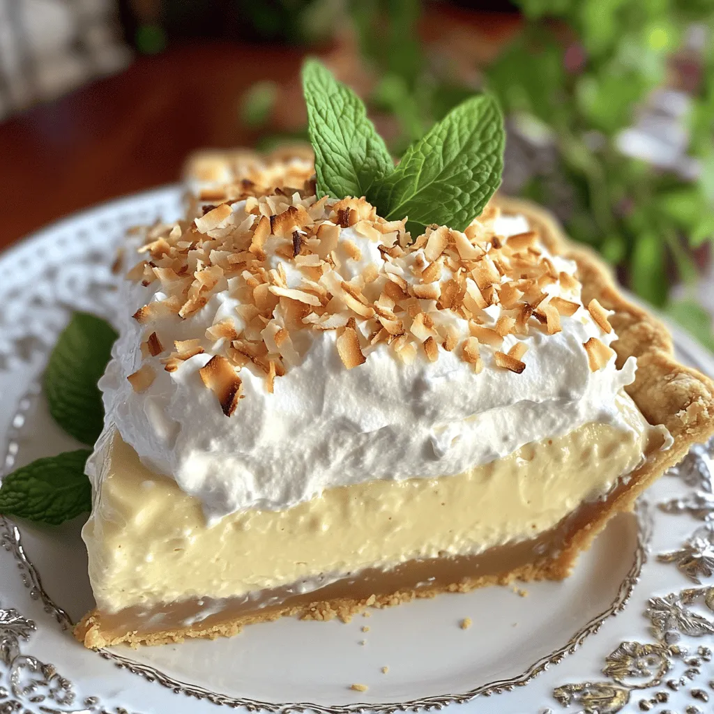To make a delicious creamy coconut cream pie, gather these ingredients: