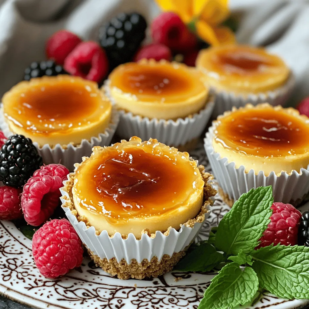 To make these mini crème brûlée cheesecakes, gather the following items: