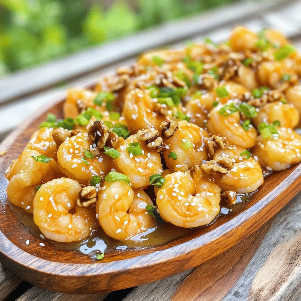To make honey walnut shrimp, you need simple and fresh ingredients. The main star is shrimp. I use one pound of large shrimp, peeled and deveined. This gives the dish its base flavor and texture.