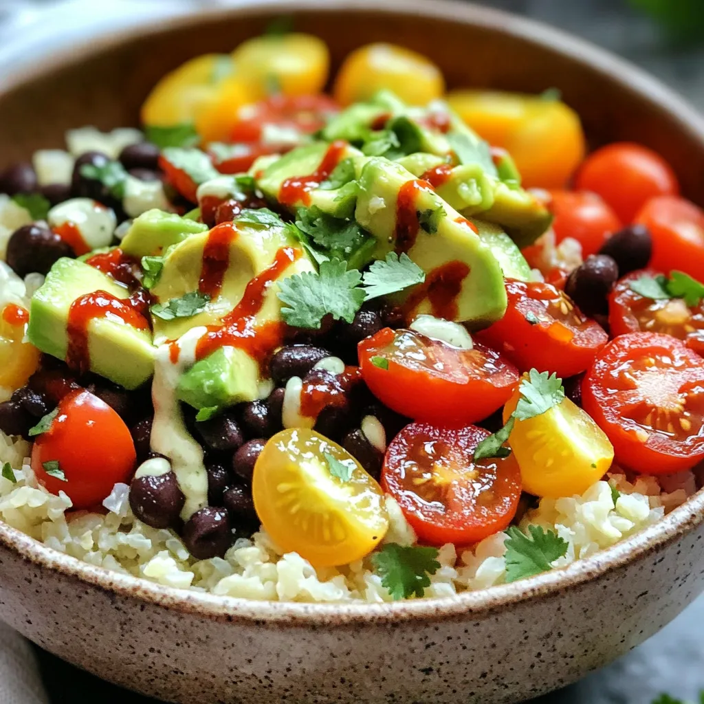 Sriracha Lime Cauliflower Rice Bowls Fresh and Tasty