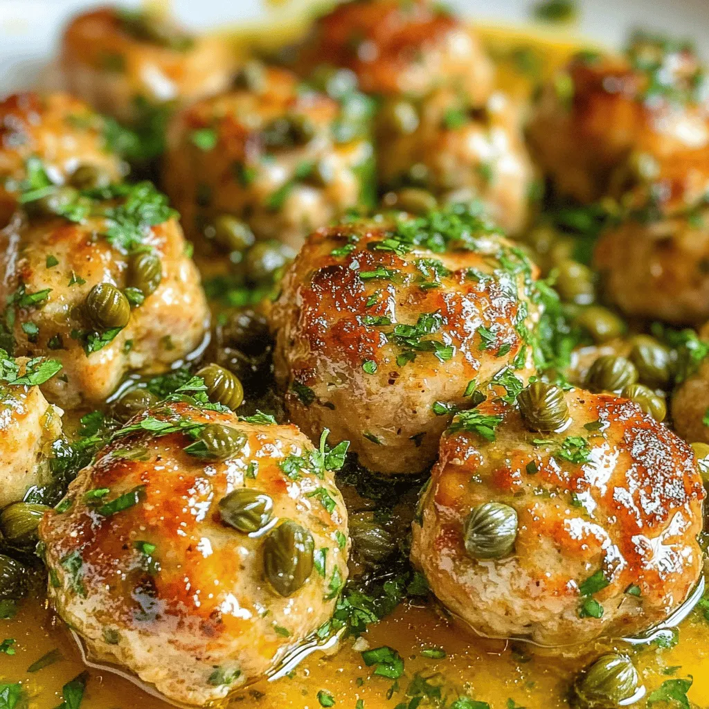 Zesty Chicken Meatballs with Piccata Sauce: A Flavorful Twist on a Classic Dish