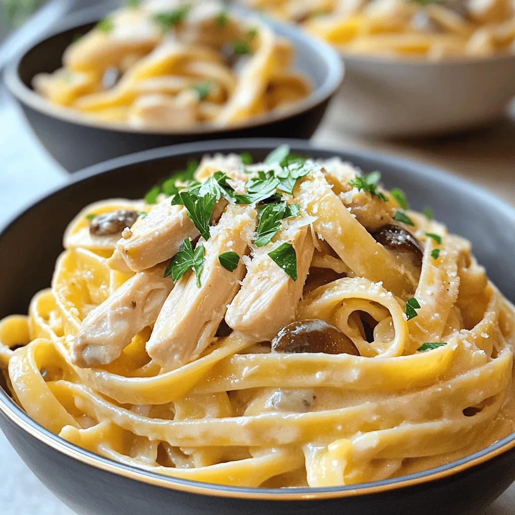 Chicken and Mushroom Pasta in Silky Sauce Delight