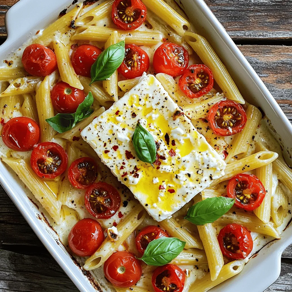 Baked Feta Tomato Pasta Quick and Simple Meal