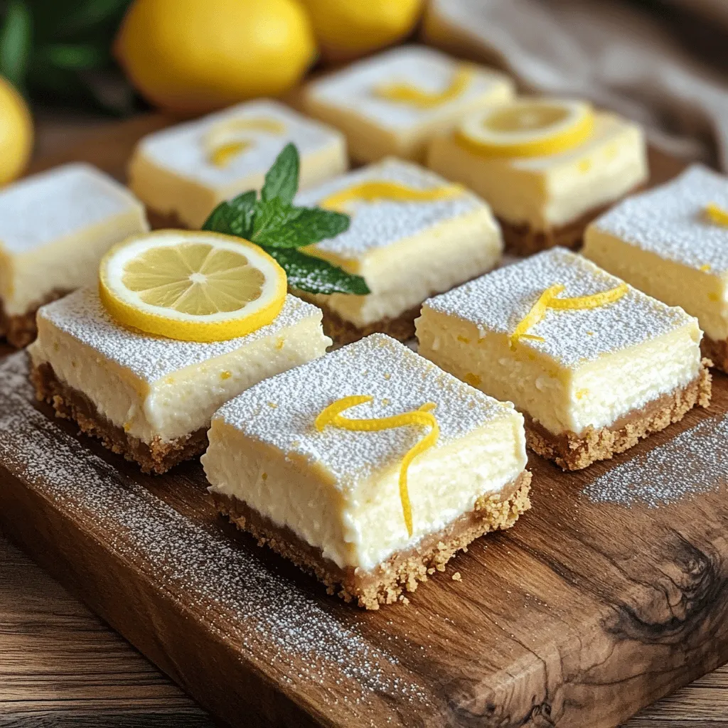 To create lemon cheesecake squares, you need simple yet flavorful ingredients. The crust gives a solid base, while the filling brings the zing.