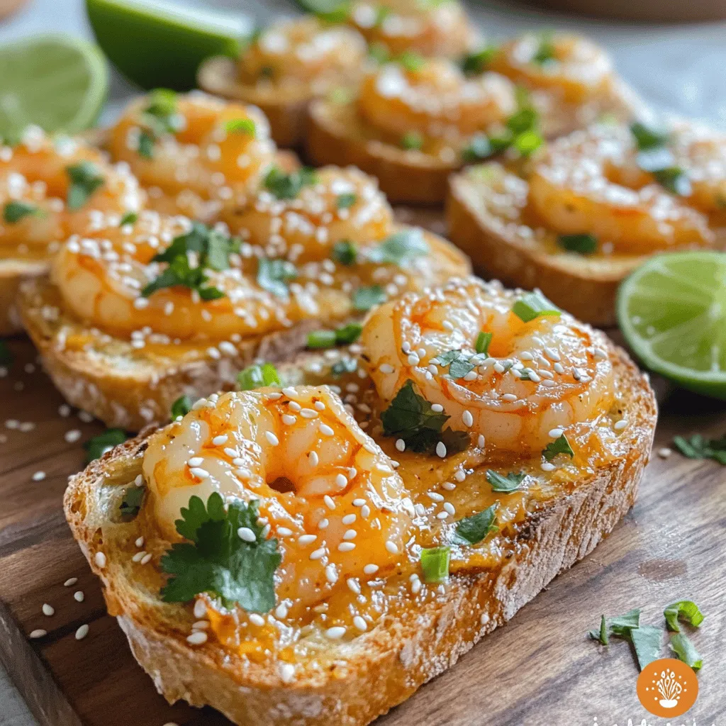 Baked shrimp toast is simple yet packed with flavor. The base starts with raw shrimp. You want 8 oz of peeled and deveined shrimp for the best taste. This key ingredient gives the dish its seafood flair.