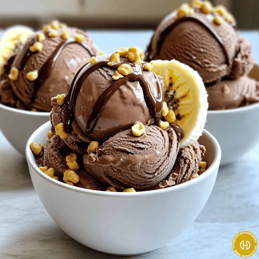 Chocolate Peanut Butter Banana Ice Cream Delight