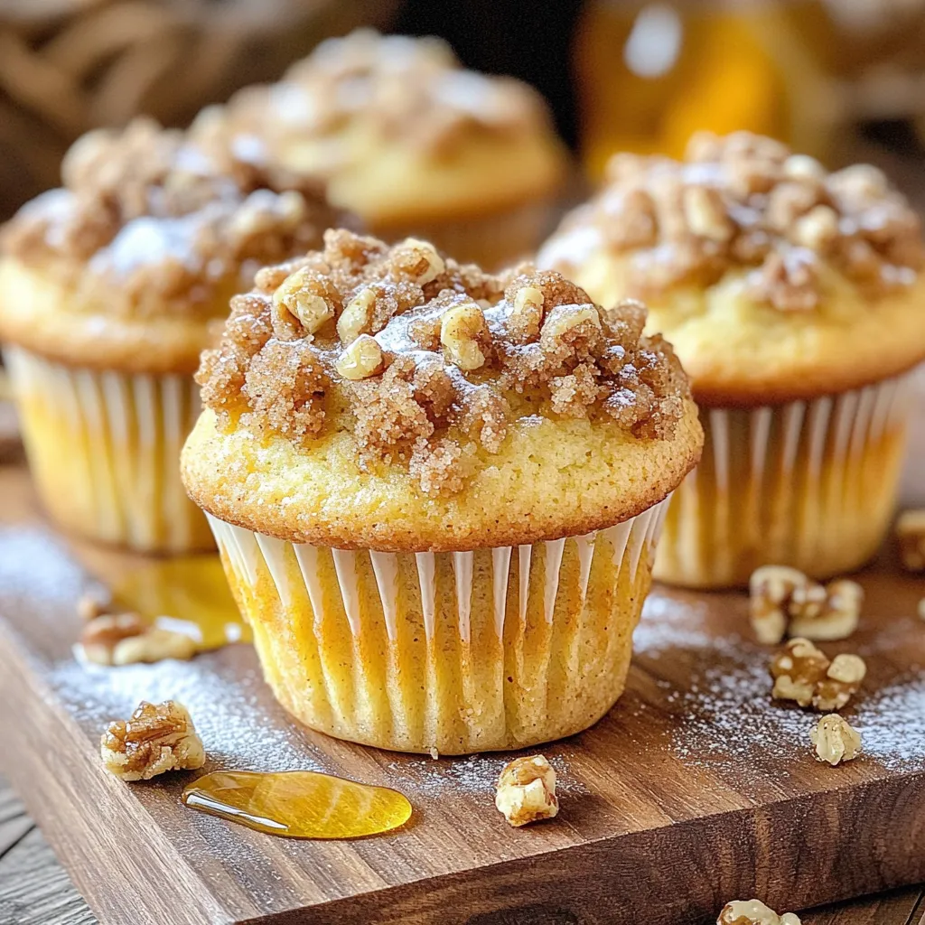 Bakery-Style Honey Walnut Streusel Muffins Delight