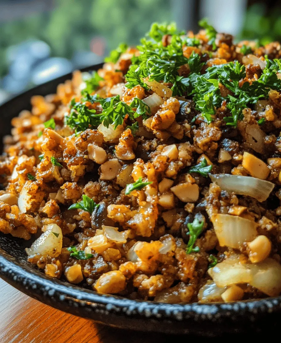 The growing popularity of plant-based diets has inspired a culinary revolution, bringing forth an array of delicious and satisfying recipes that not only cater to vegans but also appeal to anyone looking for healthier meal options. One such recipe is the Savory Vegan Walnut Mushroom Meat, a dish that artfully combines the earthy flavors of mushrooms with the rich, nutty taste of walnuts. This versatile meat alternative serves as an excellent option for a variety of dishes, from tacos to grain bowls, making it a favorite among those who embrace a plant-based lifestyle.