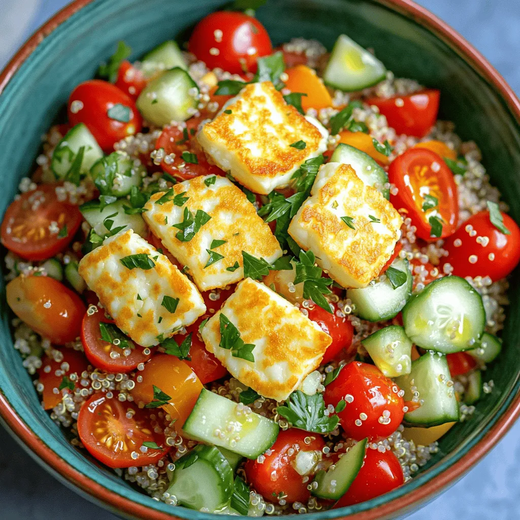 Crispy Halloumi Quinoa Salad Healthy and Flavorful Dish