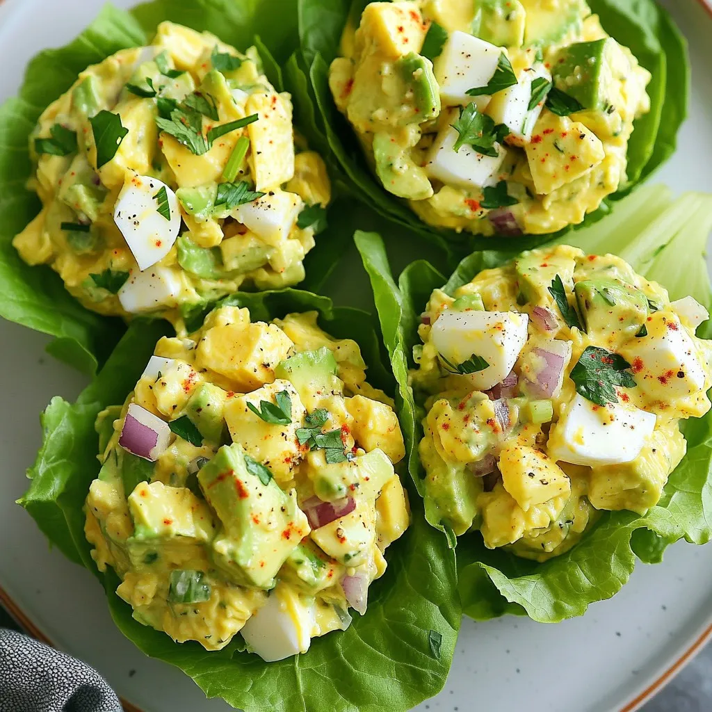 Savory Avocado Egg Salad Lettuce Wraps Recipe