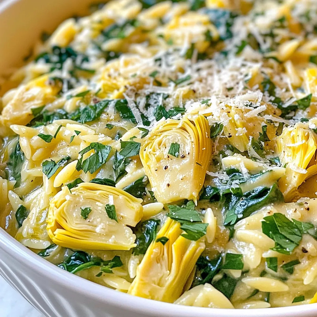 Creamy Lemon Artichoke Orzo Skillet Simple Recipe