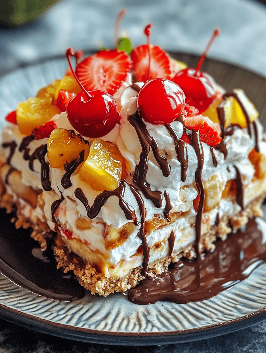 No-Bake Banana Split Cake Recipe