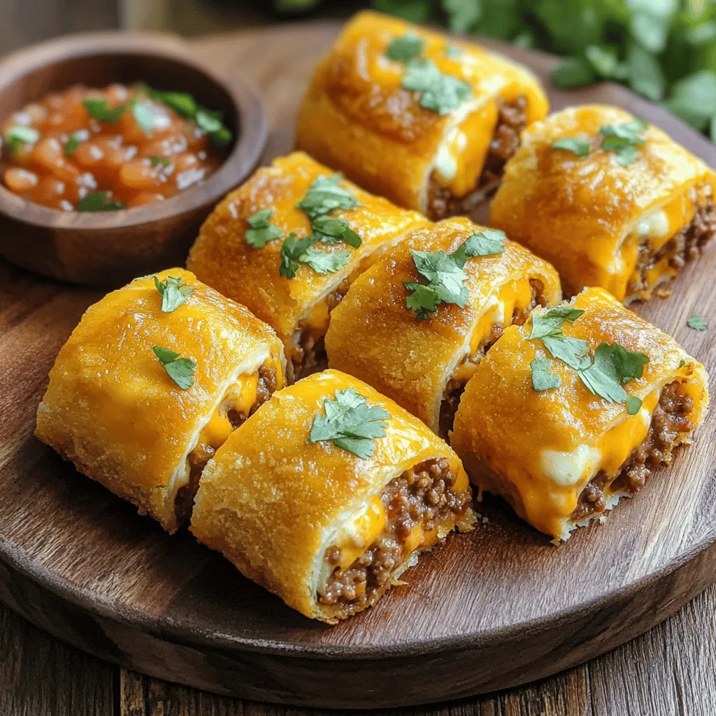To make cheesy beefy roll-ups, you need simple and tasty ingredients. Start with 1 pound of ground beef. This gives you a hearty base. Next, grab 1 cup of shredded cheddar cheese and 1 cup of mozzarella cheese. These cheeses melt well and add great flavor. You