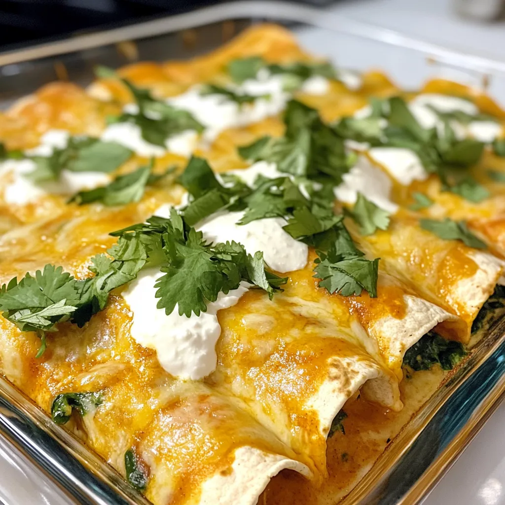 Creamy Spinach Chicken Enchiladas Tasty and Simple Dish