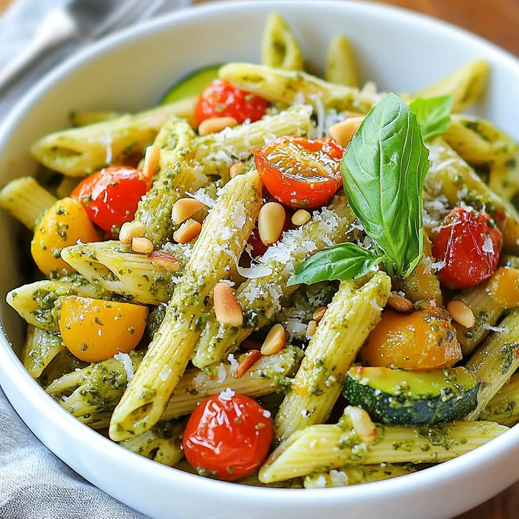 Roasted Veggie Pesto Pasta Quick and Tasty Meal