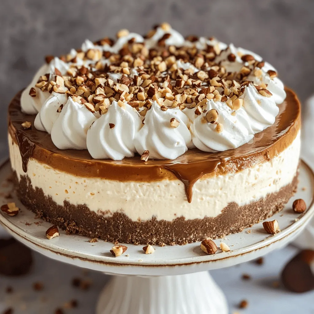 - Crust components: - 1 ½ cups crushed hazelnut cookies - ½ cup unsalted butter, melted