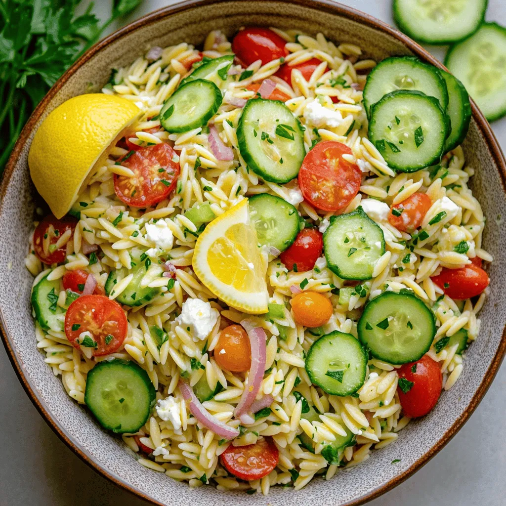 Lemon Orzo Pasta Salad with Cucumbers Fresh Delight