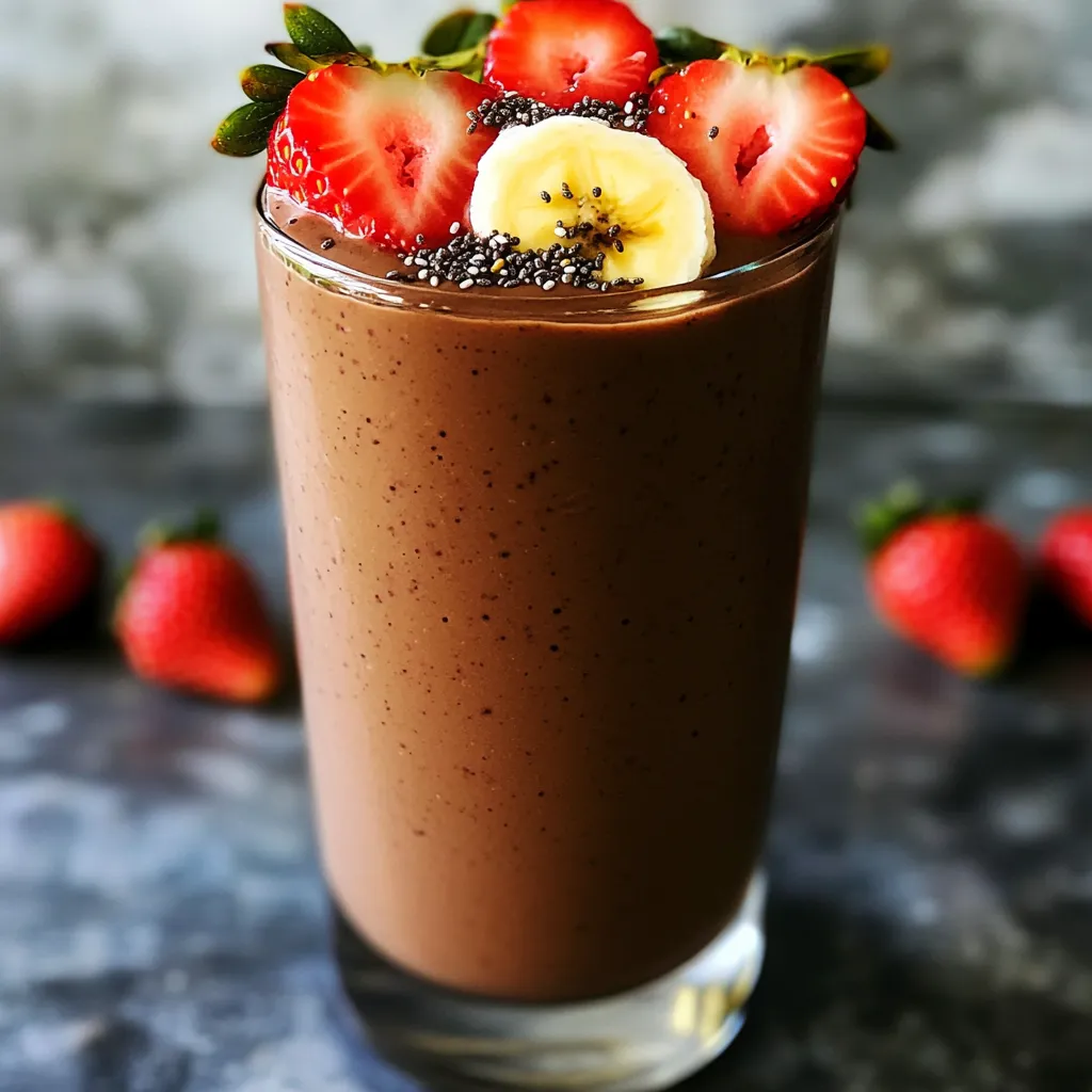 High-Protein Chocolate Covered Strawberry Smoothie Boost