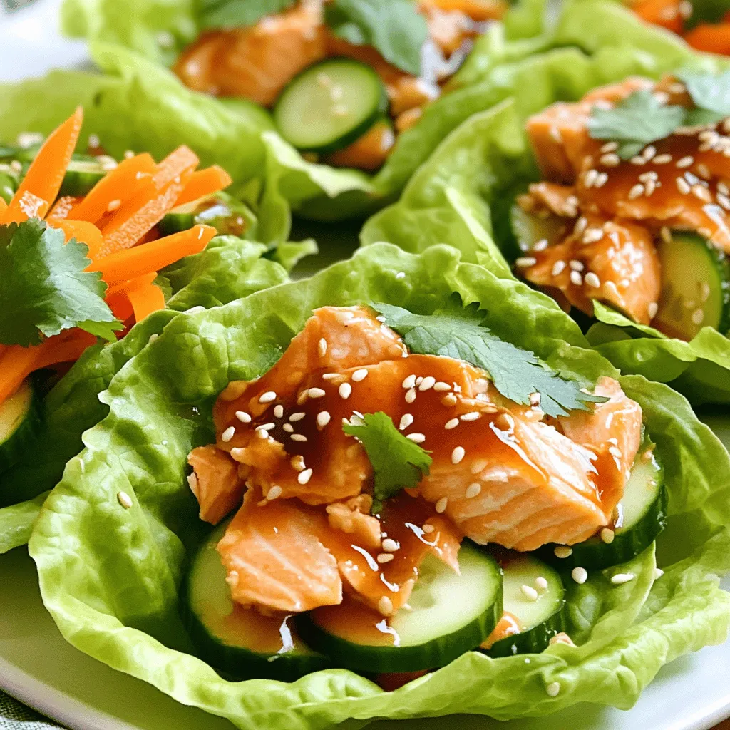 Sweet Chili Salmon Lettuce Wraps Tasty and Fresh Meal