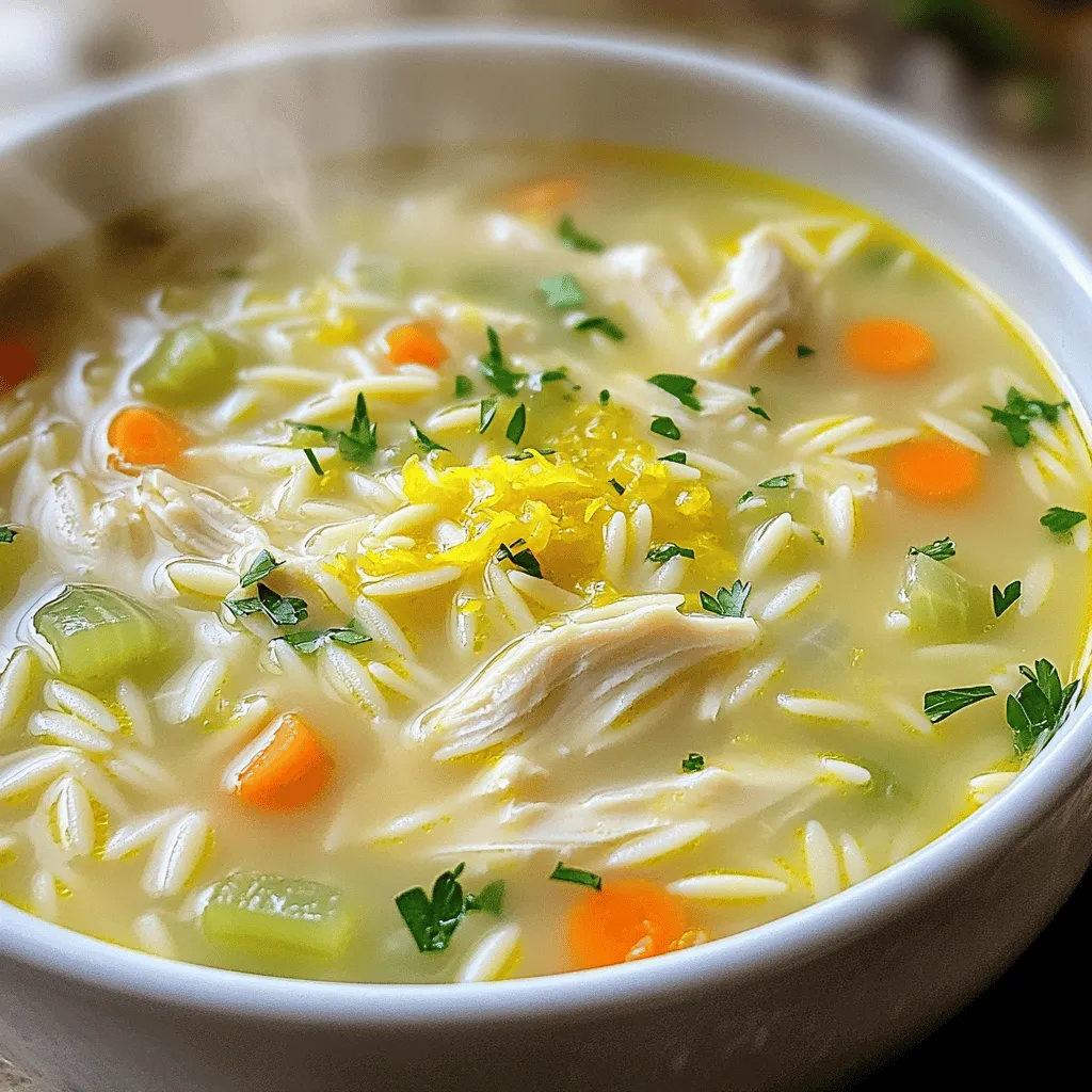 Creamy Lemon Chicken Orzo Soup Flavorful and Cozy Dish