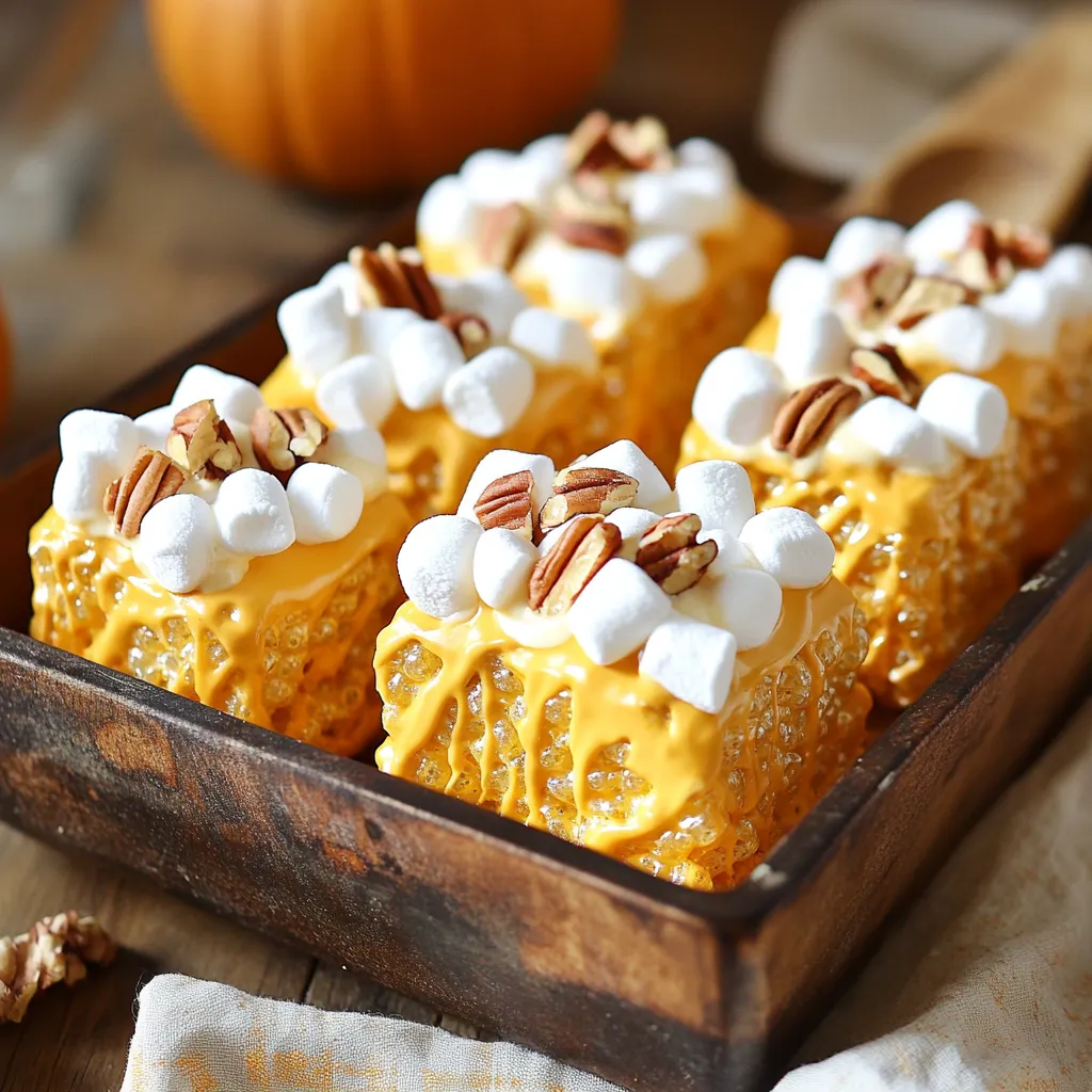 Pumpkin Spice Marshmallow Krispie Treats Delight