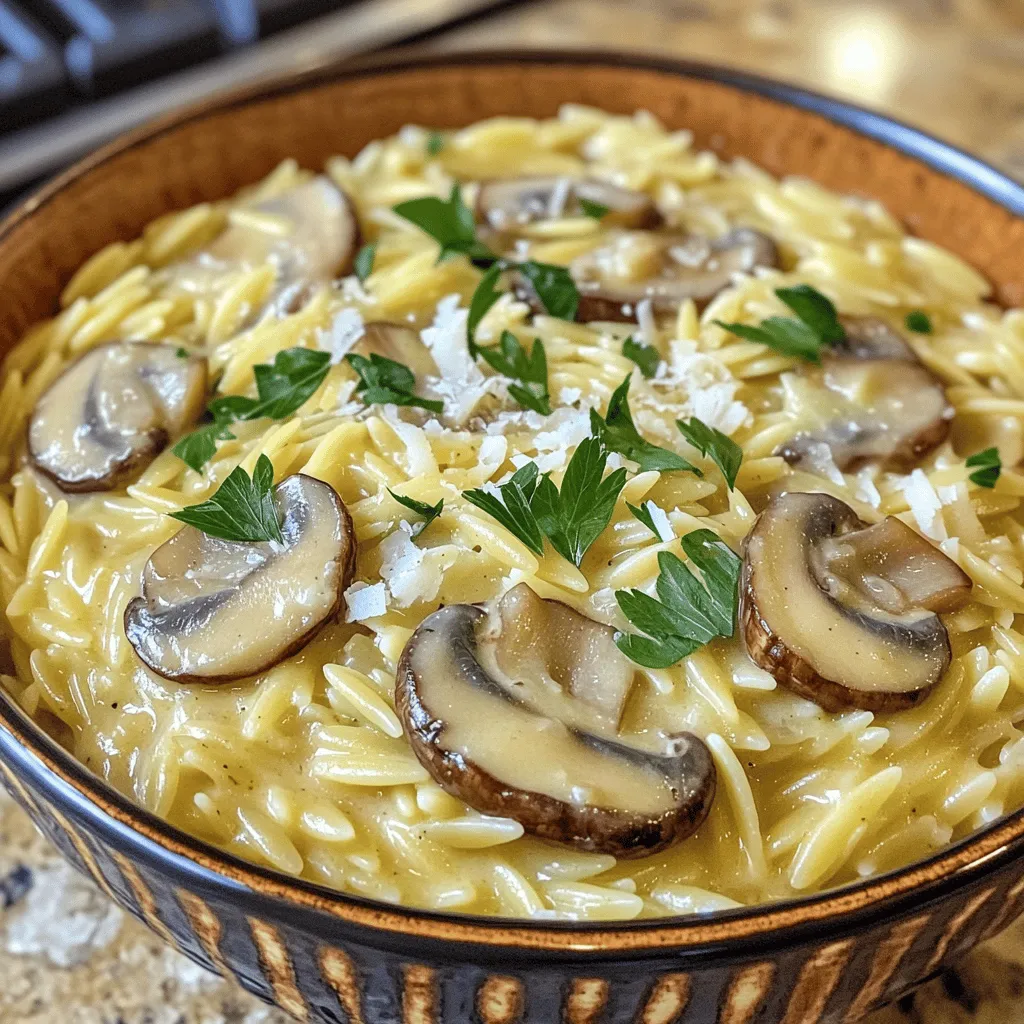 Slow Cooker Creamy Mushroom Orzo Delightful Dish