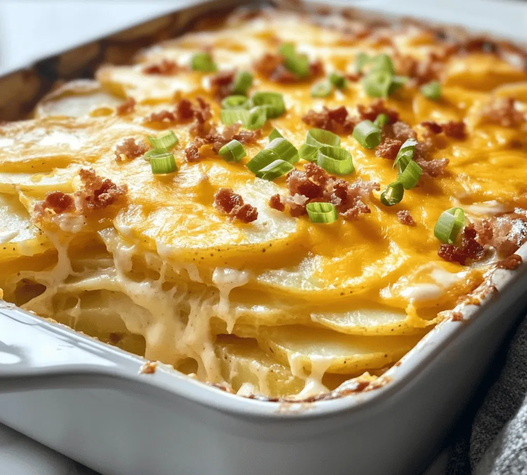 Scalloped potatoes are a quintessential comfort food, beloved by many for their creamy texture and rich flavors. This classic dish has graced dining tables for generations, often taking center stage at family gatherings, potlucks, and holiday feasts. Traditionally made with thinly sliced potatoes baked in a creamy sauce, scalloped potatoes have evolved over time, giving rise to various delicious variations. One of the most enticing adaptations is loaded scalloped potatoes, which take this already comforting dish to new heights by incorporating savory ingredients like crispy bacon and gooey cheese.