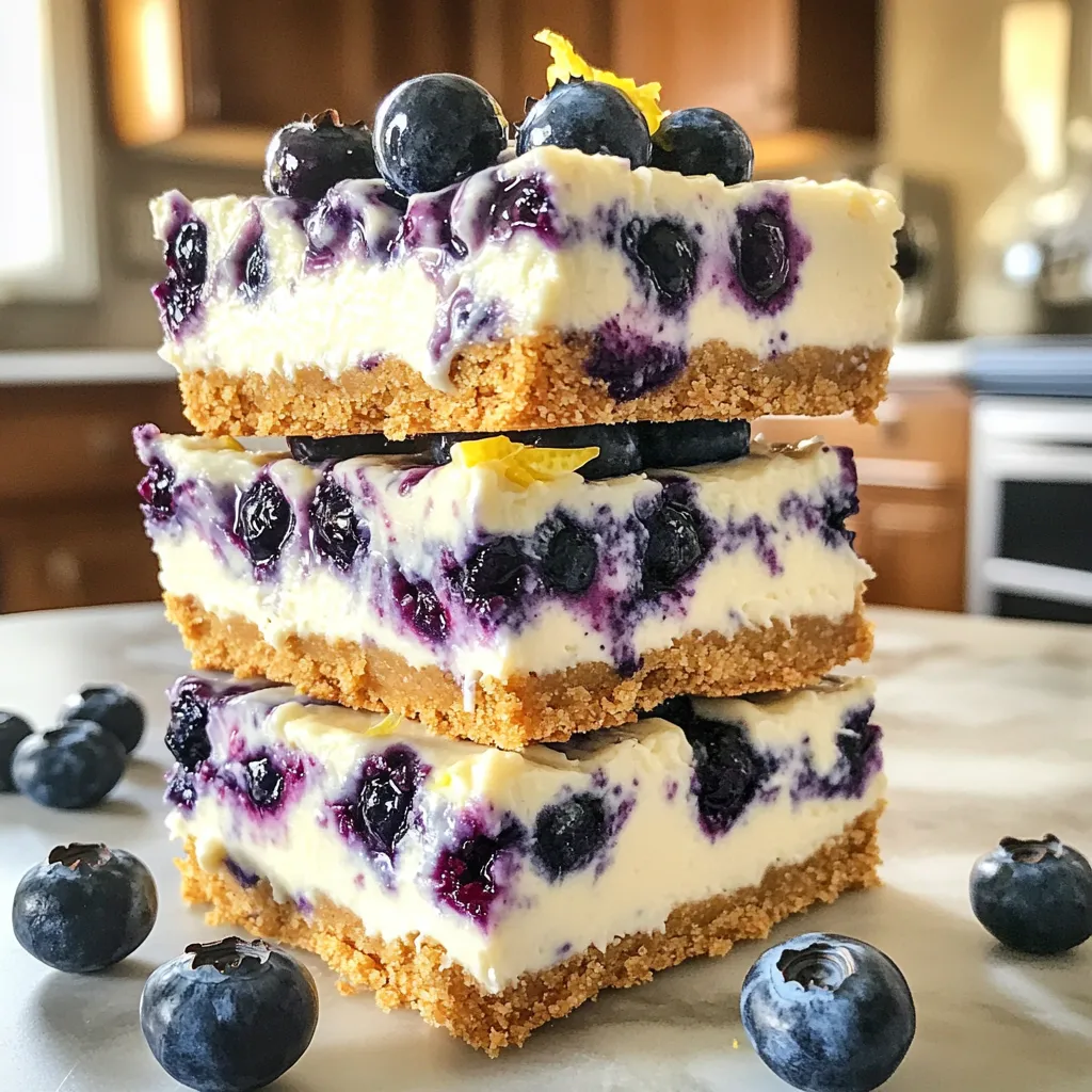 Greek Yogurt Blueberry Cheesecake Bars Delightful Treat