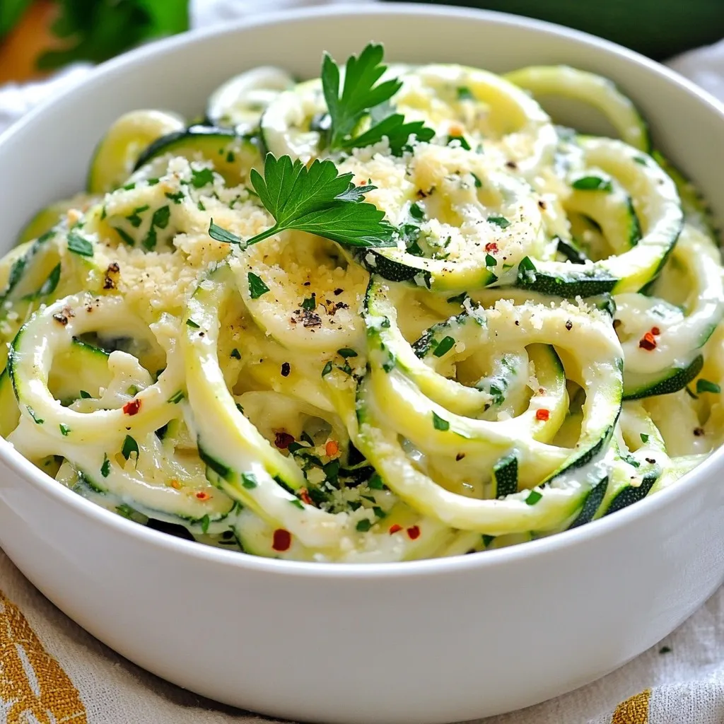 Garlic Parmesan Zoodle Alfredo Creamy Delight Recipe