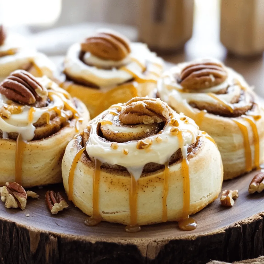 To make these tasty rolls, gather the following items: - 2 ¼ cups all-purpose flour, plus extra for dusting - 1 packet (2 ¼ teaspoons) active dry yeast - ½ cup warm milk (about 110°F) - ¼ cup granulated sugar - ¼ cup unsalted butter, melted - 1 large egg - ½ teaspoon salt - 1 tablespoon ground cinnamon - ½ cup packed brown sugar - ½ cup chopped pecans - ½ cup caramel sauce (store-bought or homemade) - ½ cup cream cheese, softened - 1 cup powdered sugar - 1 teaspoon vanilla extract - 1-2 tablespoons milk (for frosting, if needed)