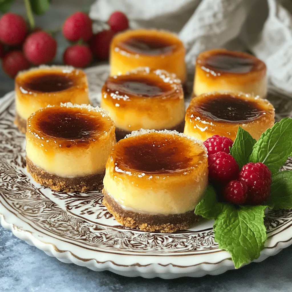Creating Mini Crème Brûlée Cheesecakes starts with simple yet essential ingredients. Here’s what you will need: