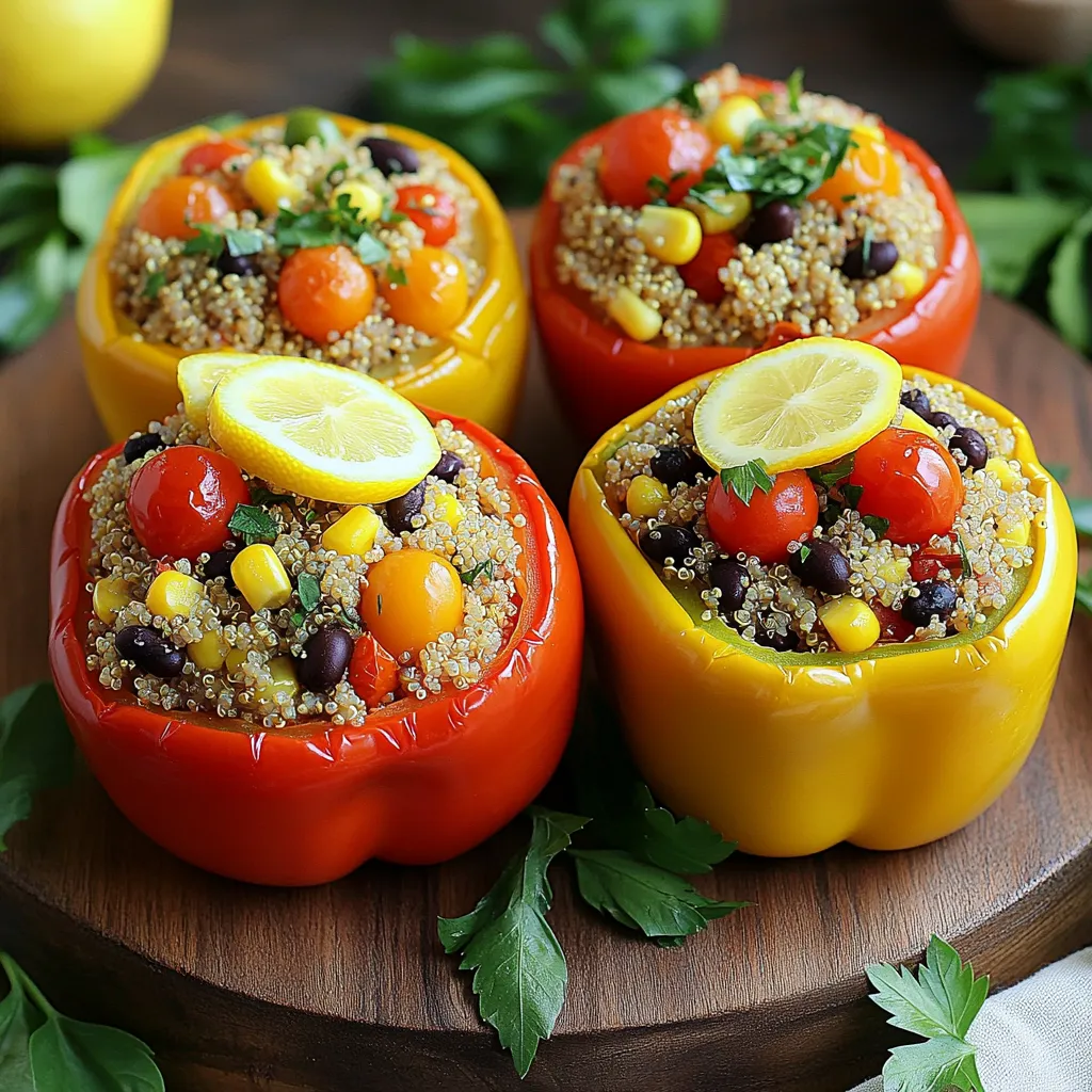 Lemon Herb Quinoa Stuffed Peppers Tasty and Healthy Meal
